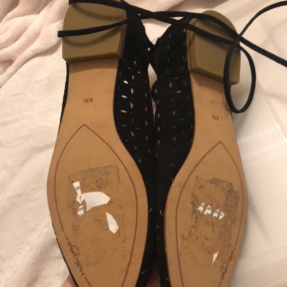 Halogen Lace Up Leather Cut Out Ballerina Flats Size 6 - Picture 6 of 7